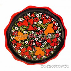 поднос круглый хохлома