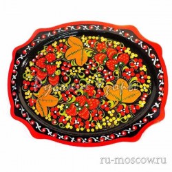 поднос овальный хохлома
