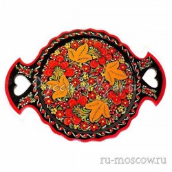 поднос круглый хохлома